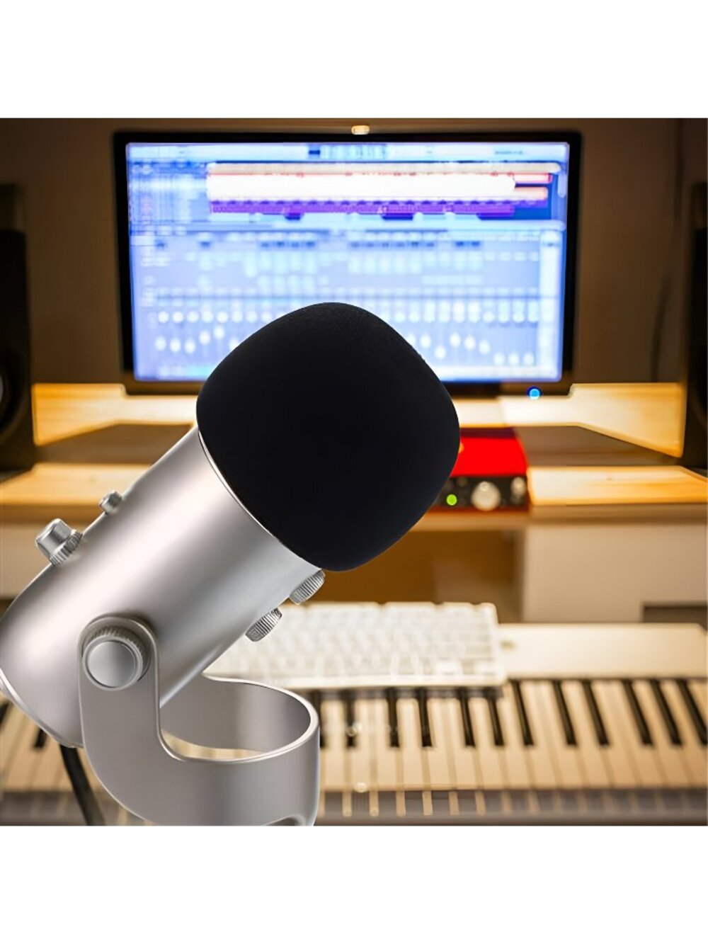 Mudder Mic Cover Foam Microphone Windscreen, Condenser Microphone